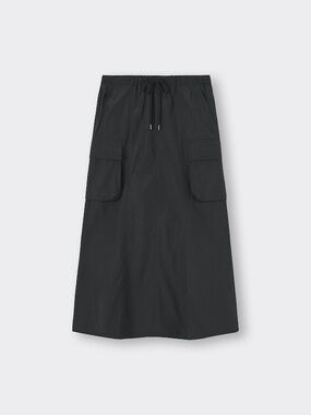 GU Japan Black Cargo Pocket Maxi Skirt size large